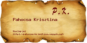 Pahocsa Krisztina névjegykártya